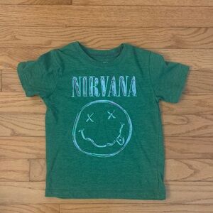 NIRVANA Kids Tee in Green with Iconic Logo